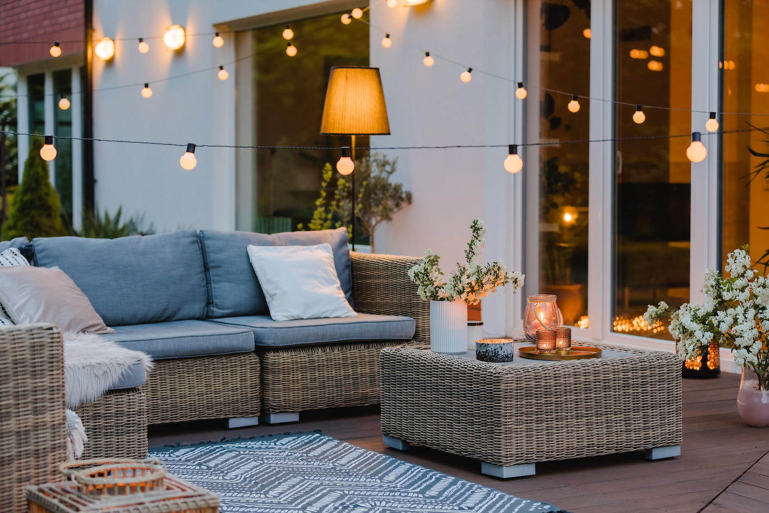 How to Hang String Lights on Covered Patio 