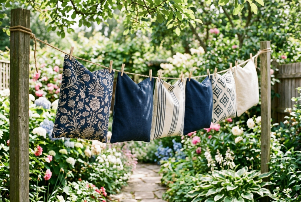 drying outdoor cushion covers in shade